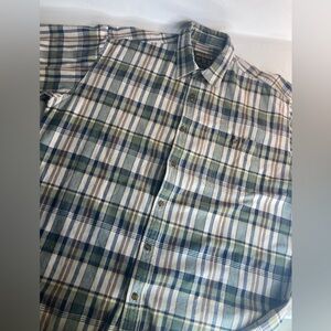 Woolrich Plaid Short Sleeve Ments Button Shirt XL